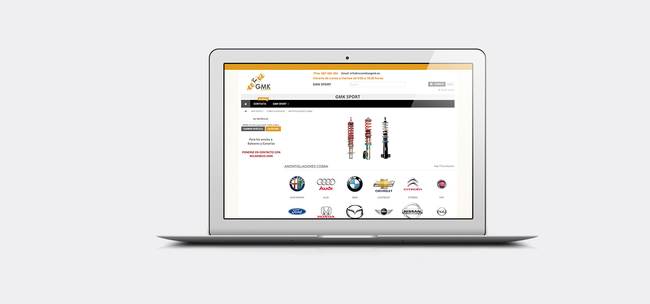 Tienda online para Recambios GMK
