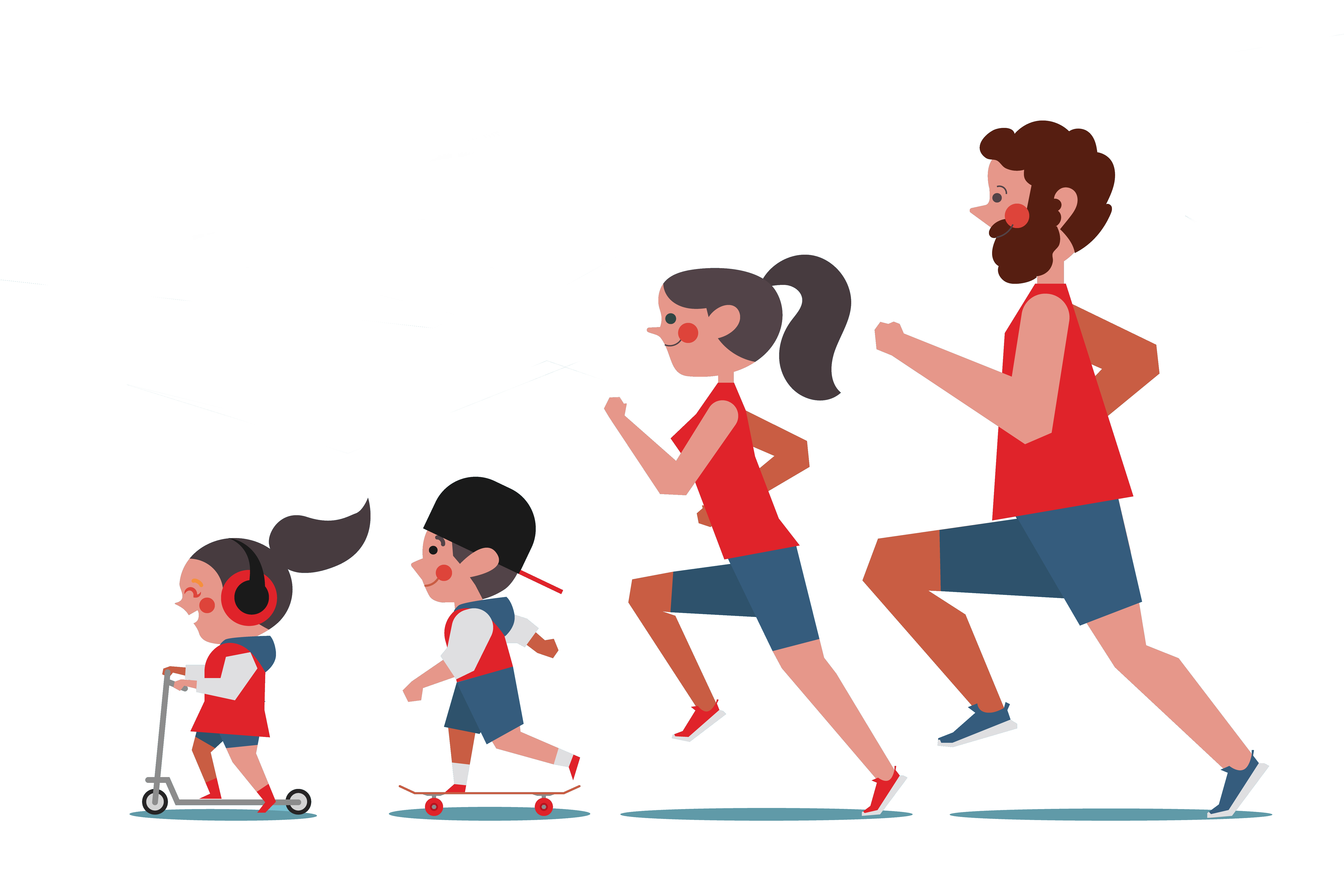 Familia haciendo deporte