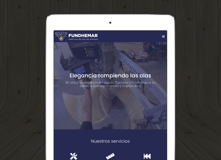 Diseño web para Fundhemar versión ipad Diseño web para Fundhemar versión ipad