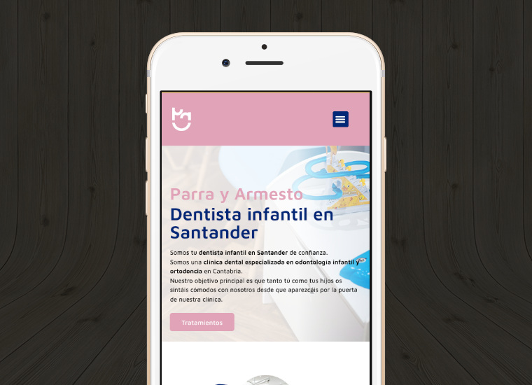 Diseño web para Parra y Armesto versión móvil Diseño web para Parra y Armesto vista previa móvil